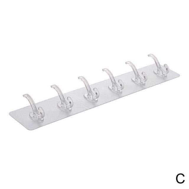 Wall Mounted Sticky Strip 6 Hooks Hanger with Free Delivery - My Store