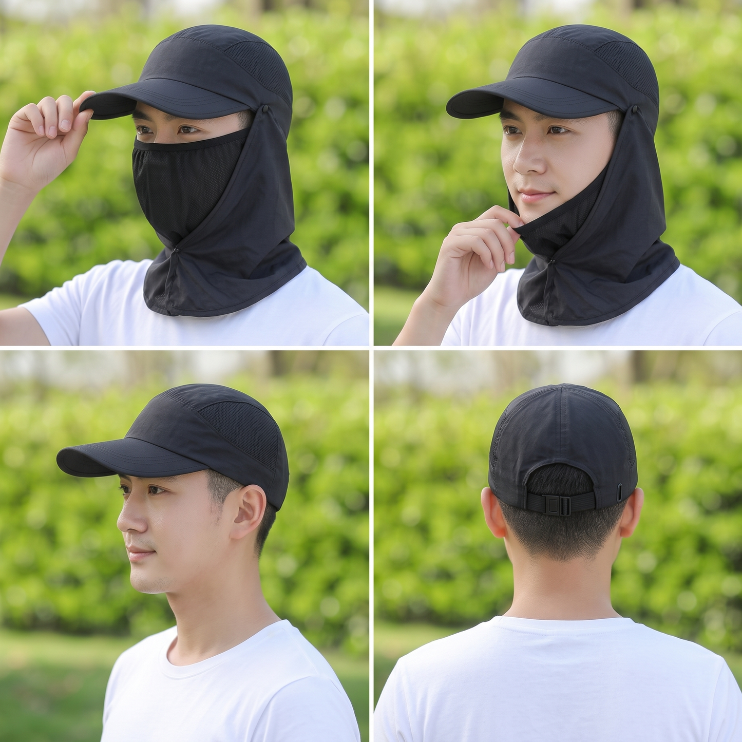 Unisex UV Protection Sun Hat with Face Cover | Breathable Summer Outdoor Cap for Men & Women