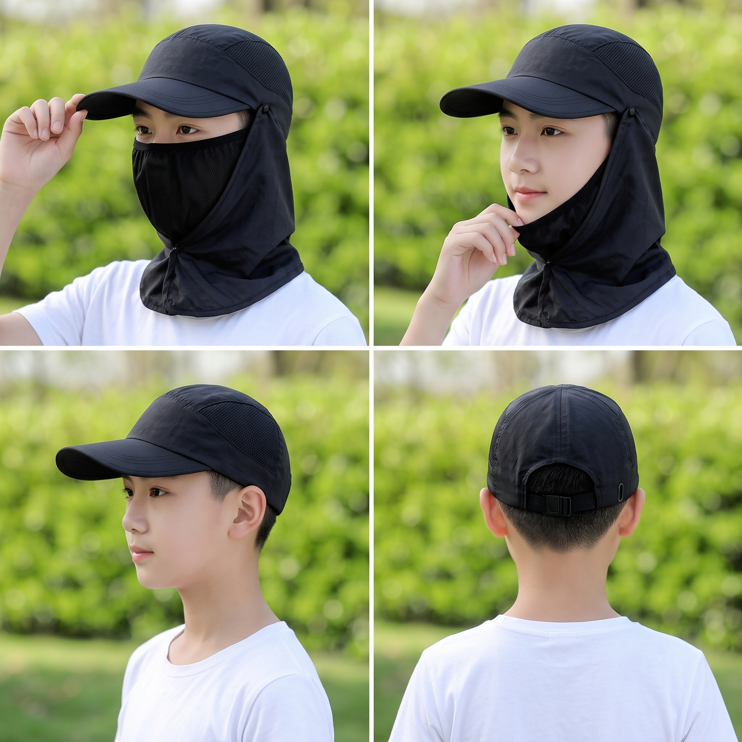 Unisex UV Protection Sun Hat with Face Cover | Breathable Summer Outdoor Cap for Men & Women