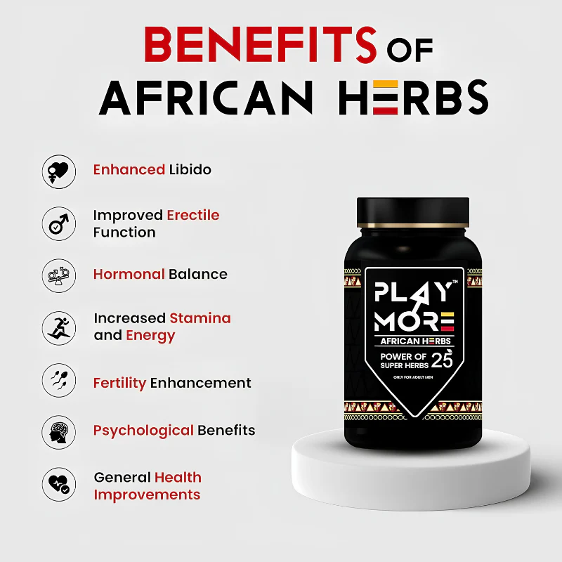 Play More African Herbs – Men's Natural Herbal Wellness & Energy Formula (Zero Side Effect)