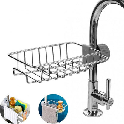 360° Kitchen Faucet Storage Basket | Sponge & Soap Holder
