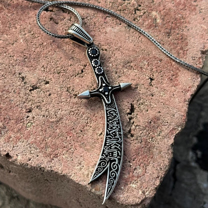 Islamic Zulfiqar Sword Pendant Necklace for Men