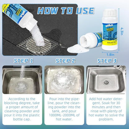 Wild Tornado Sink Drain Cleaner Toilet Cleaner Powder | Bathroom & Kitchen Use