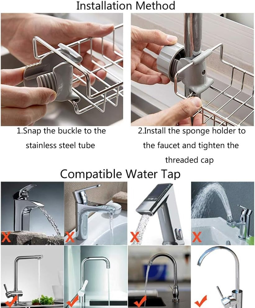 360° Kitchen Faucet Storage Basket | Sponge & Soap Holder
