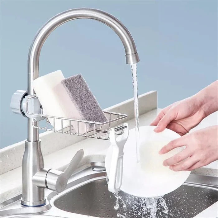 360° Kitchen Faucet Storage Basket | Sponge & Soap Holder