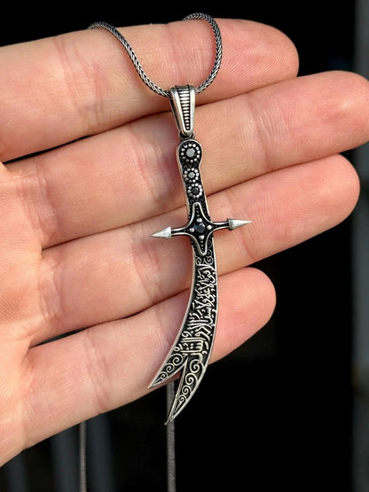 Islamic Zulfiqar Sword Pendant Necklace for Men