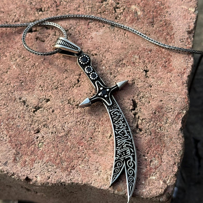 Islamic Zulfiqar Sword Pendant Necklace for Men