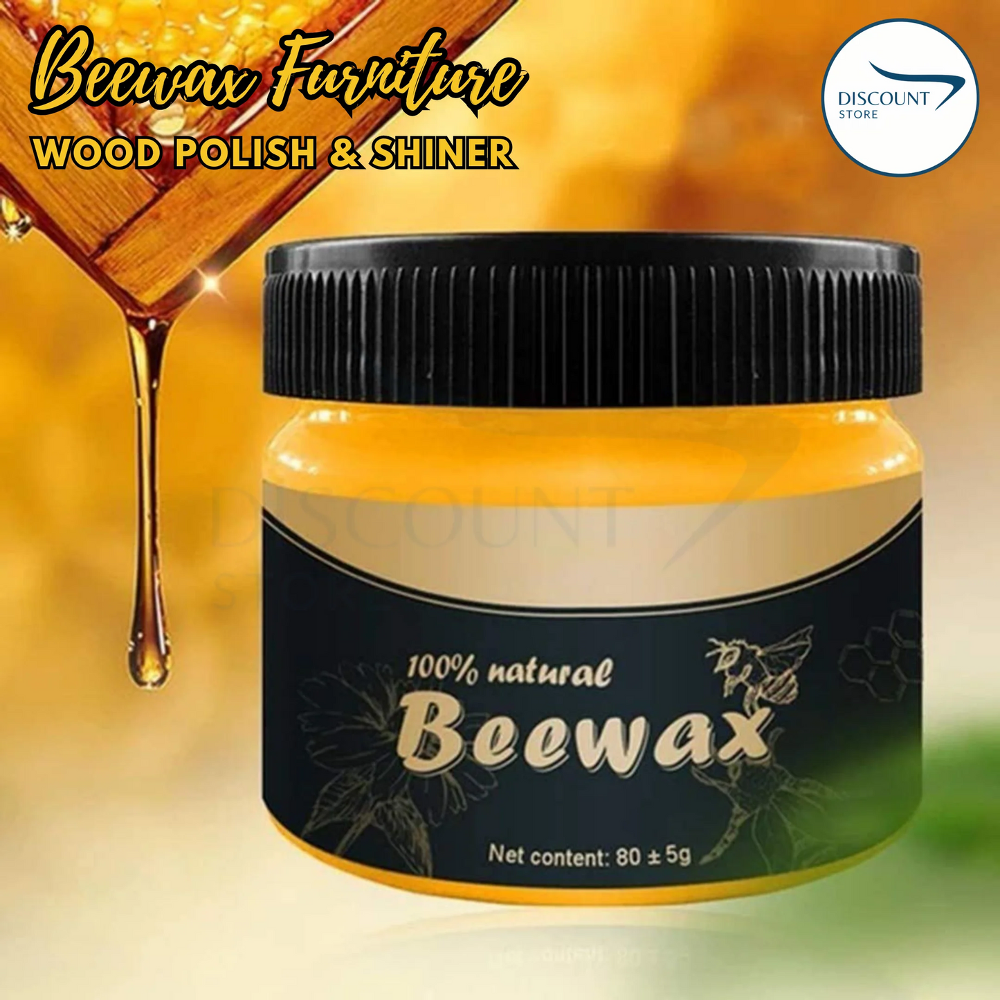 Seasoning Bee Wax With Sponge Wood Polish and Cleaner