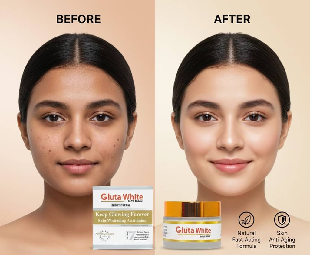 Gluta White Night Cream Dark Spots Removal | Smooth & Radiant Skin