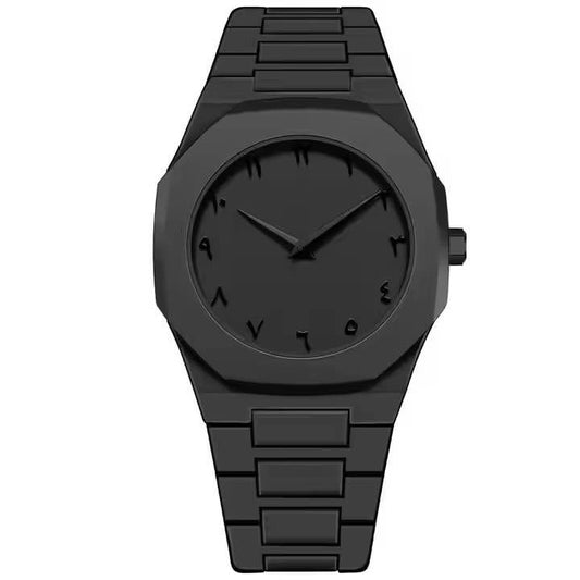 New Arabic Aura Watch Black Modern Creative Design Waterproof