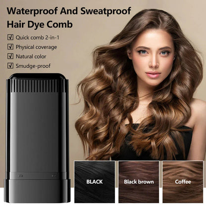 2-in-1 Instant Hair Dye Comb | Long-Lasting, Waterproof & Sweat Resistant